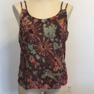Batik Design Tye Dye Earth Tone Camisole Sz M